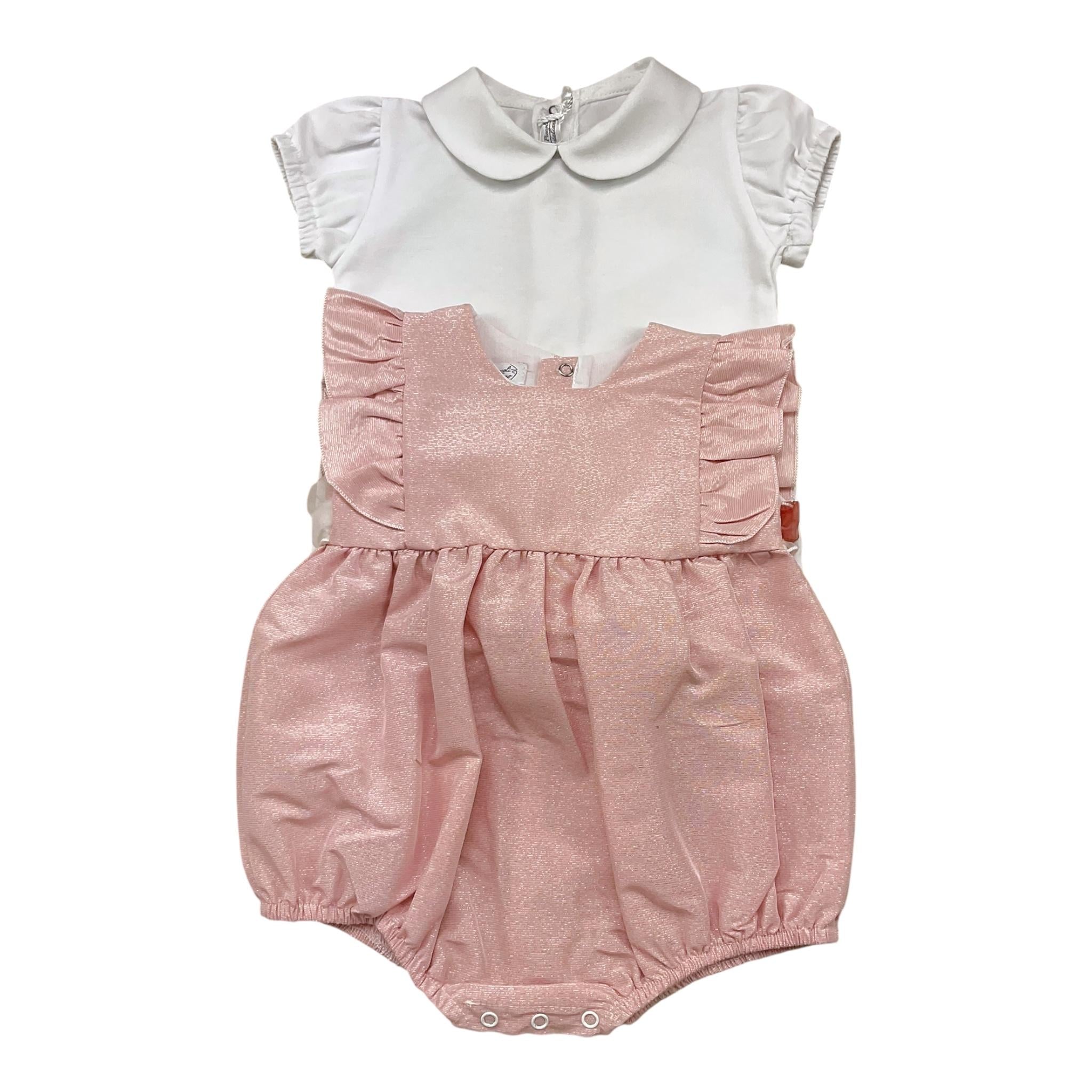 La Sartoria Dei Piccoli Completo 2 Pezzi Pagliaccetto-T-Shirts per Neonata LP310 BIANCO/ROSA LA SARTORIA DEI PICCOLI 