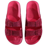 Cacatoes Solid Color Slipper With Glitter Fuchsia For Girls