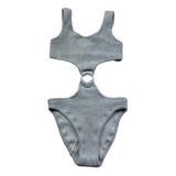 Saint Barth Costume Intero Tinta Unita per Bambina LAU0001 GRIGIO SAINT BARTH 