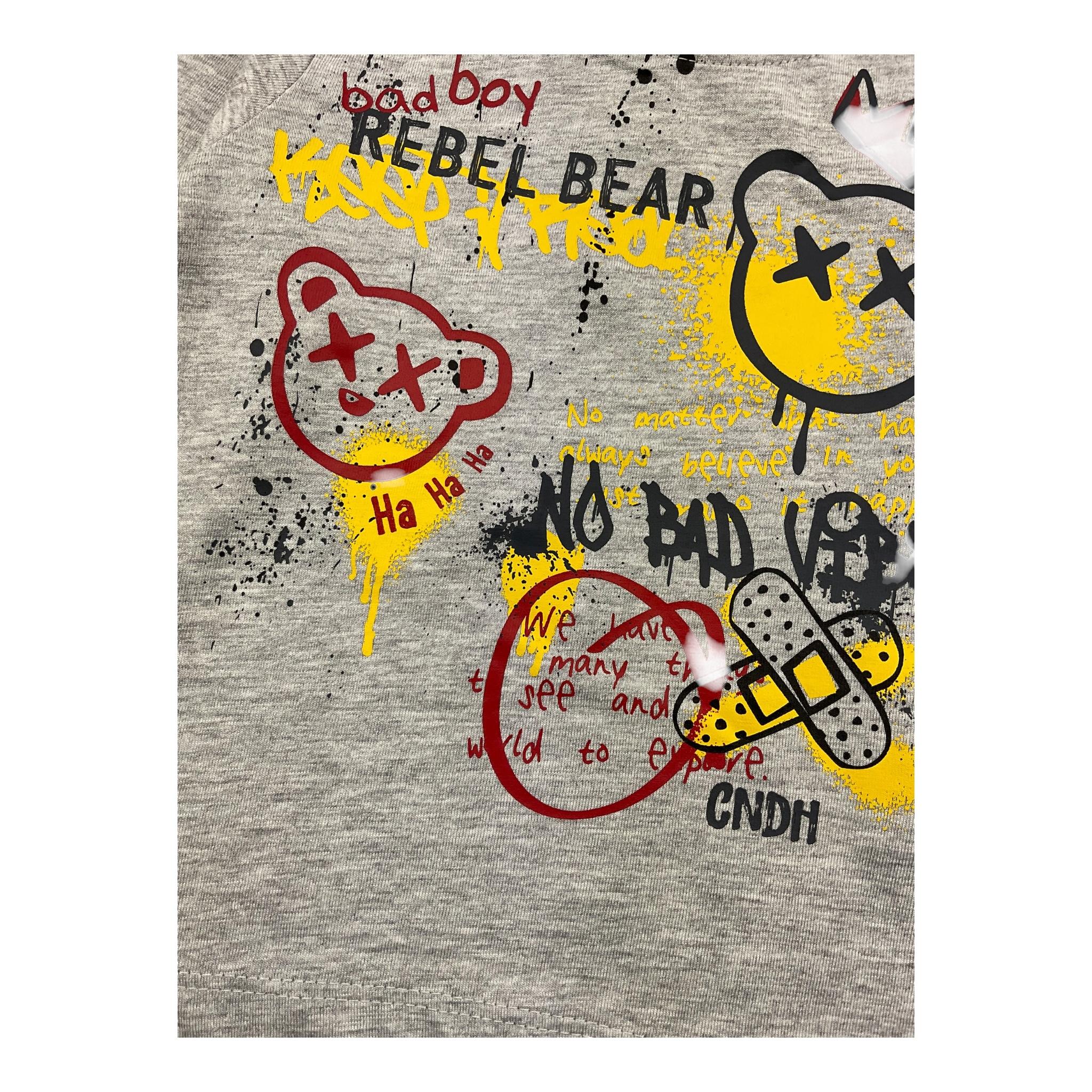 CANADA HOUSE shirt girocollo tinta unita con stampa in contrasto Grigio per Neonato 24451030 GRIGIO CANADA HOUSE 