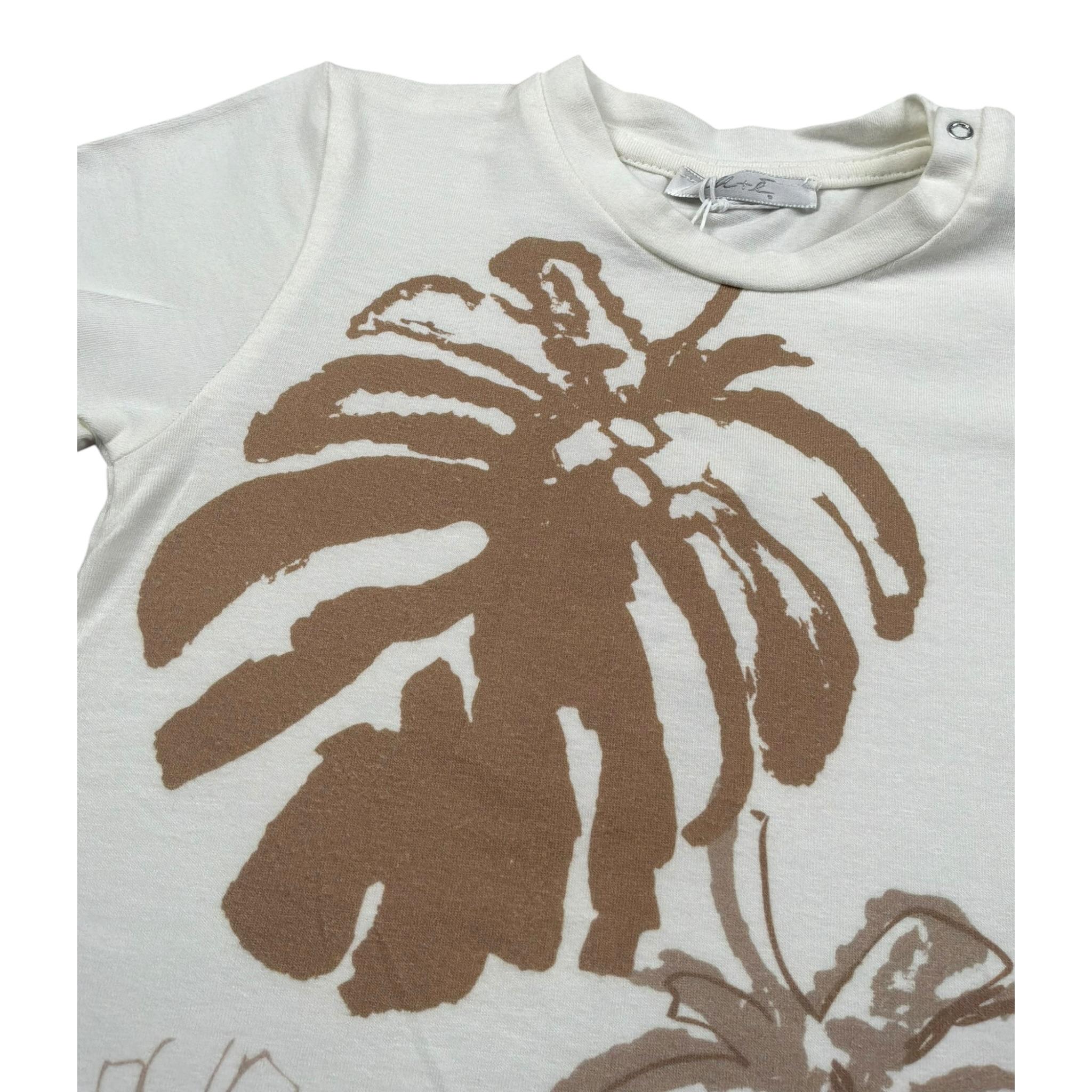 M+E' T-Shirt Girocollo tinta unita con Stampe Panna per Bambino UEM0484X PANNA M+E' 