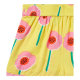 Stella Mccartney Solid Color Shorts With Yellow Floral Print For Girls