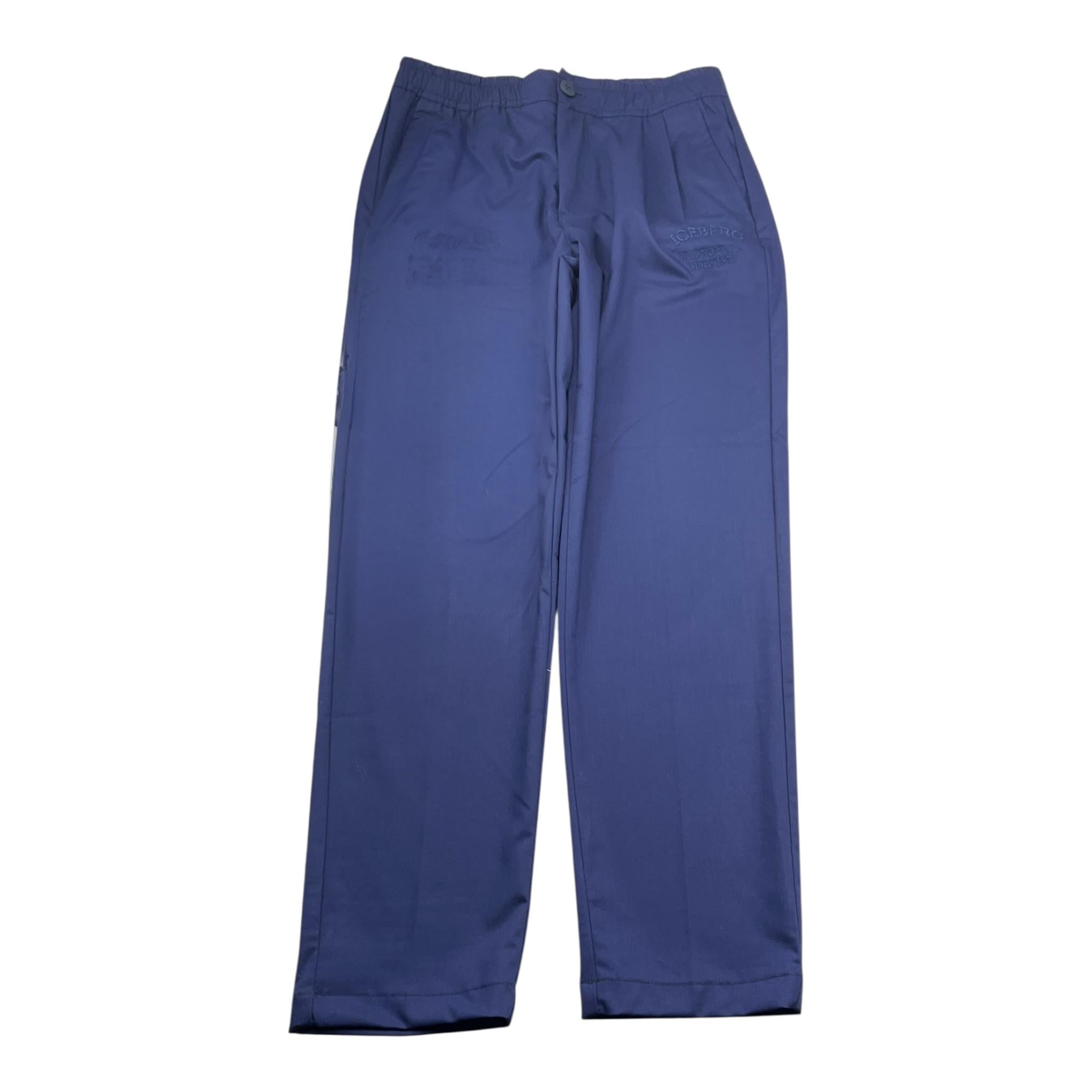 Iceberg Pantalone Tinta Unita con Elastico In Vita per Bambino PTICE5102J BLU ICEBERG 