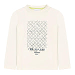 TRUSSARDI shirt girocollo tinta unita con stampa Bianco per Bambino TIA24O25TSJ BIANCO TRUSSARDI 