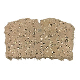 Dou Dou Maglia Giromanica Tinta Unita con Paillettes E Piume per Bambina DW5A51 BEIGE DOU DOU 