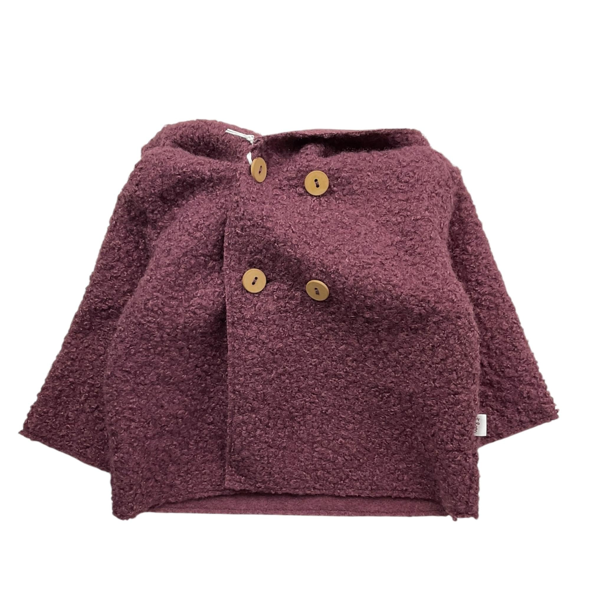 TEDDY E MINOU cardigan tinta unita con cappuccio  Bordeaux per Neonato I24CN016PE027X BORDEAUX TEDDY E MINOU 
