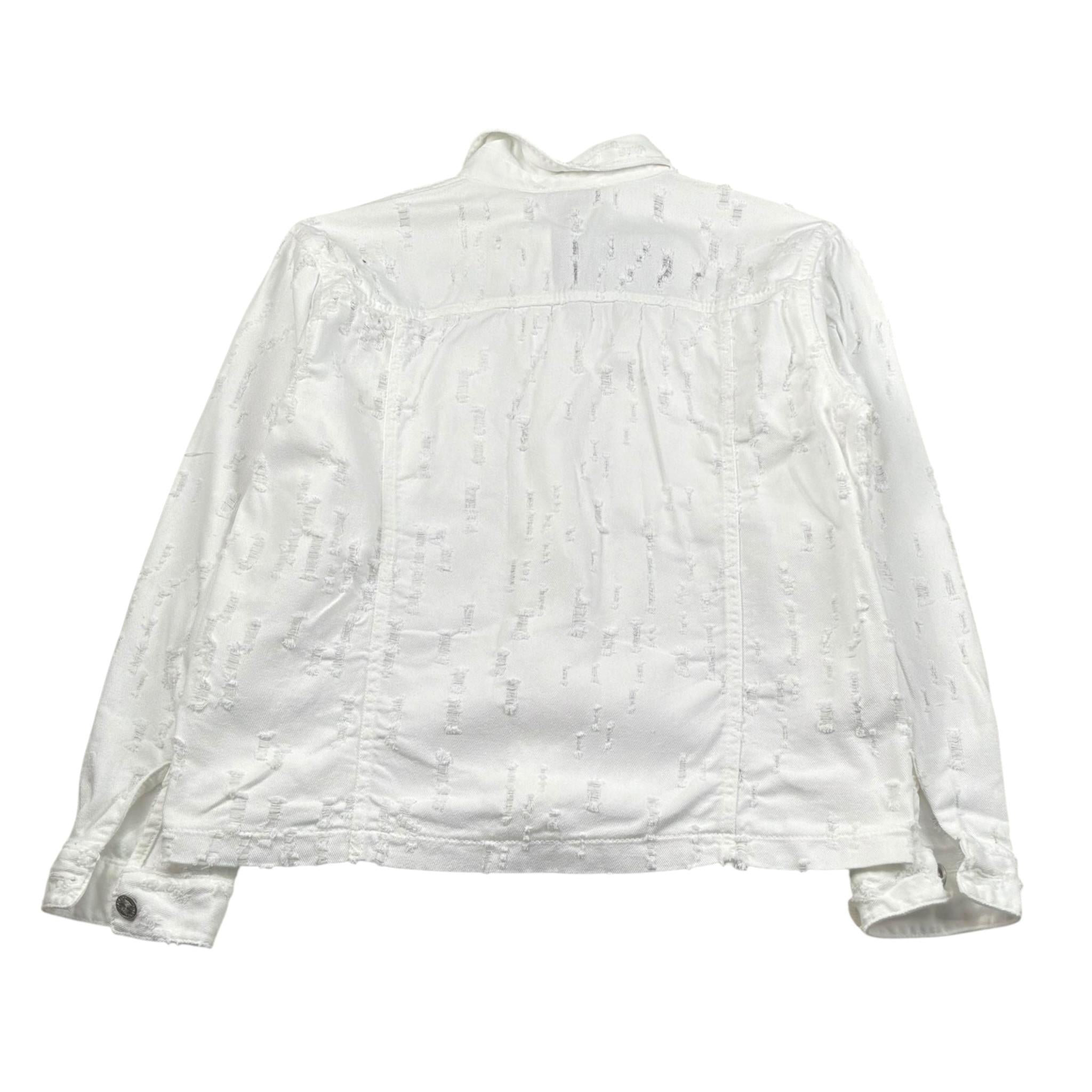 Never Too Giubbino In Denim tinta unita con Strappi Bianco per Bambino NT2303R BIANCO NEVER TOO 