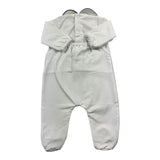 Little Bear Long Sleeve Onesie Solid Color With White/Green Bear Print For Newborn