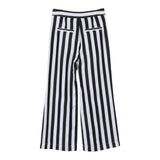 Moschino Mod Palazzo Two-Tone Pants With Black/White Striped Pattern For Girls