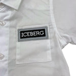 Iceberg Camicia Mezza Manica Tinta Unita con Logo per Neonato CMICE5111B BIANCO ICEBERG 