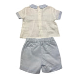 Patachou Complete T-Shirt-Bermuda Two-Tone White/Blue For Newborn