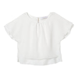 Monnalisa Shirt Half Sleeve Solid Color White For Girls