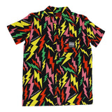 Propaganda Shirt Half Sleeve Solid Color With Black Lightning Print For Boys