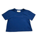 t.shirt girocollo tinta unita con stampa TGP26004TSJJ BLU TRUSSARDI 