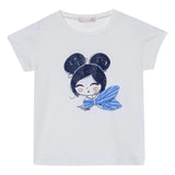 Liu Jo T-Shirt Tinta Unita Girocollo con Stampa per Neonata KA5039NXXX BIANCO LIU JO 