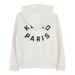 Kenzo Felpa con Zip E Cappuccio Tinta Unita con Logo per Bambino K61176 PANNA KENZO 