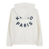 Kenzo Felpa con Zip E Cappuccio Tinta Unita con Logo per Bambino K61176 PANNA KENZO 