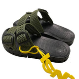 Sensi Two-Tone Green Perforated Rubber Slipper For Children