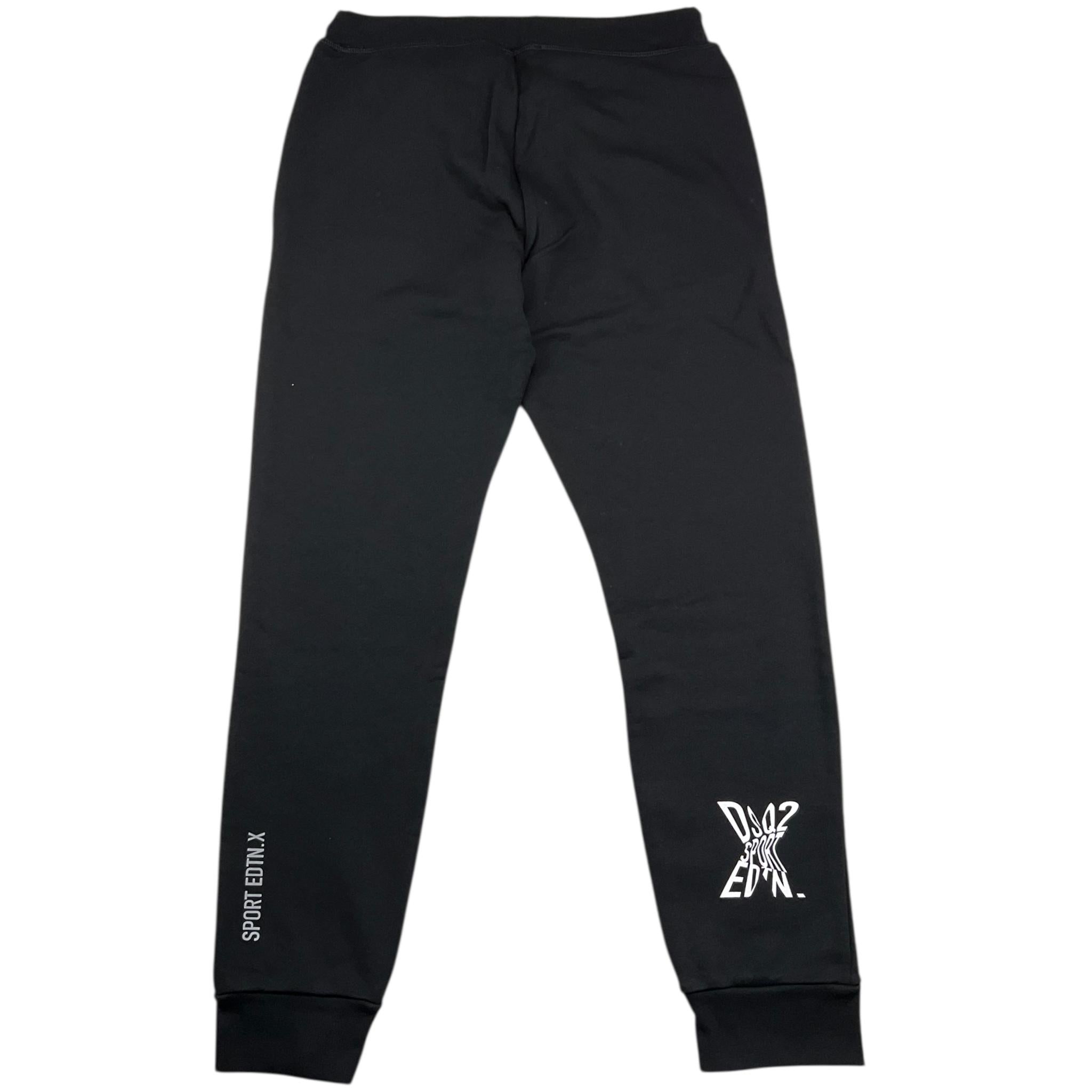 DSQUARED2 pantalone tuta tinta unita con stampa logo Nero per Bambino DQ2527X NERO DSQUARED2 