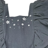 Petit Indi Tuta Tinta Unita con Stampa per Bambina SS25BK5026 GRIGIO PETIT INDI 