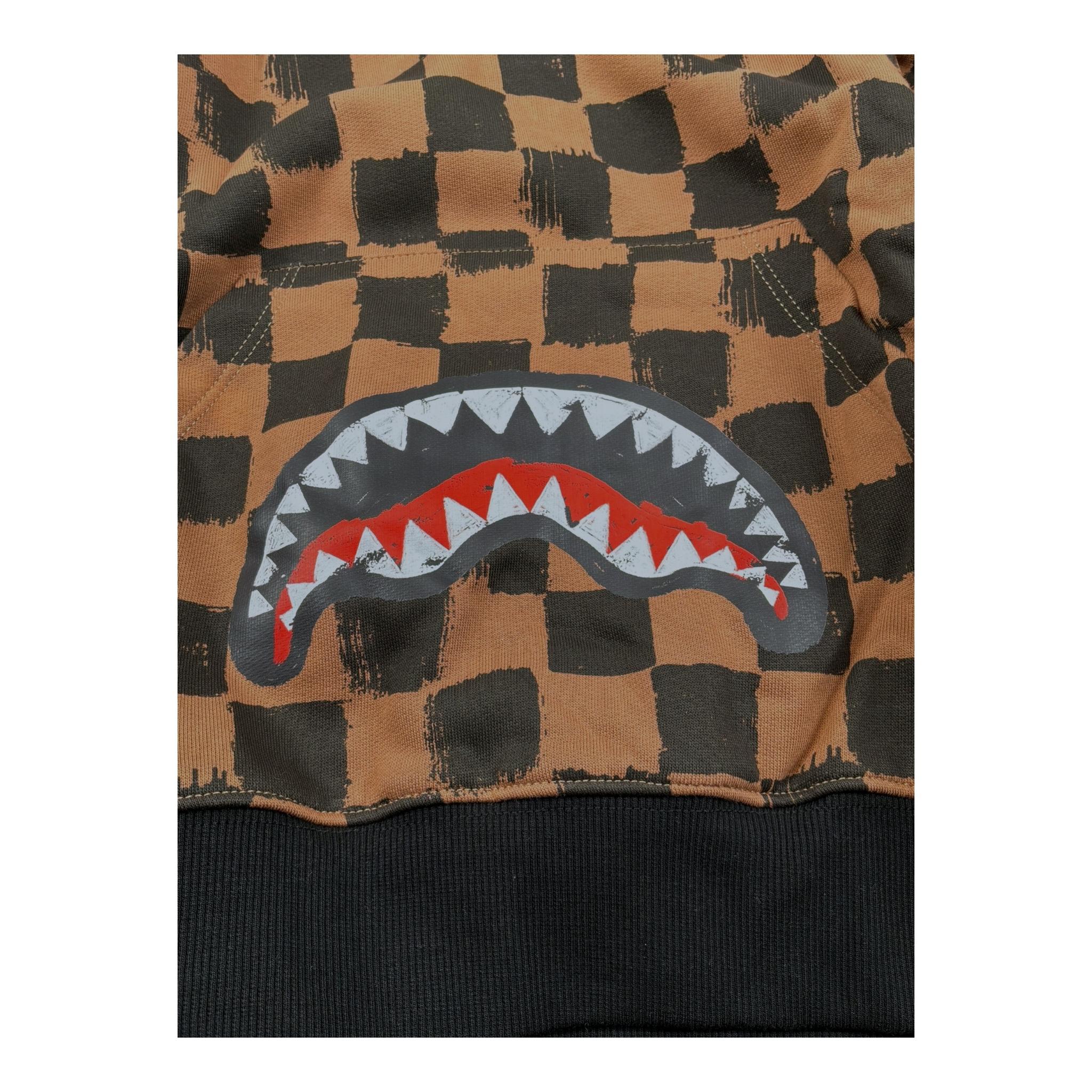 Sprayground Felpa con Cappuccio Fantasia Quadri per Bambino SPY1151BRW MARRONE SPRAYGROUND 