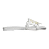 Chiara Ferragni Solid Color Slipper With Glitter And Silver Logo For Girls