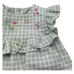 Le Bebe Pagliaccetto Mezza Manica Fantasia Quadretti per Neonata LBG6242 VERDE LE BEBE 