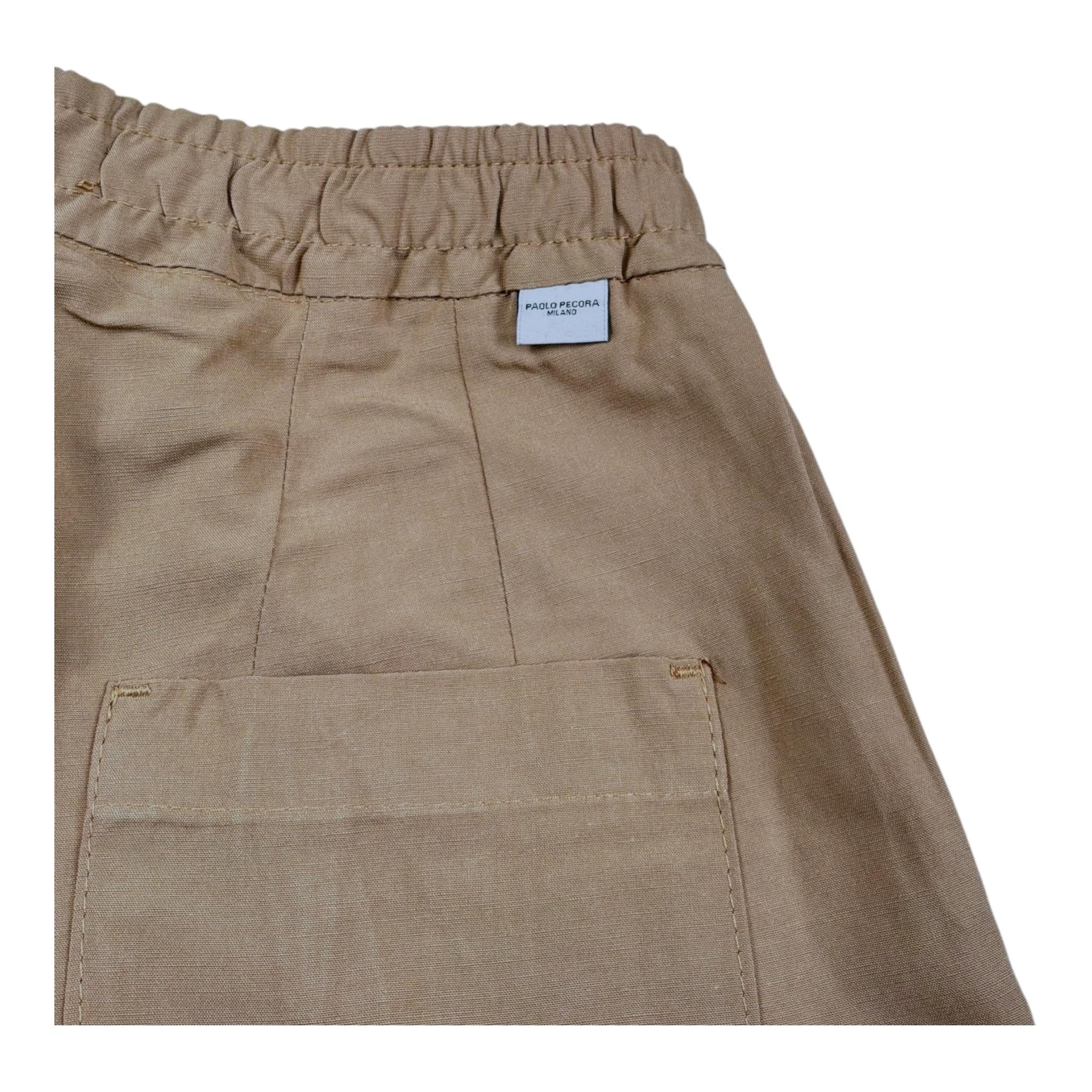 Paolo Pecora Bermuda Tinta Unita con Elastico In Vita per Bambino PP4009 BEIGE PAOLO PECORA 