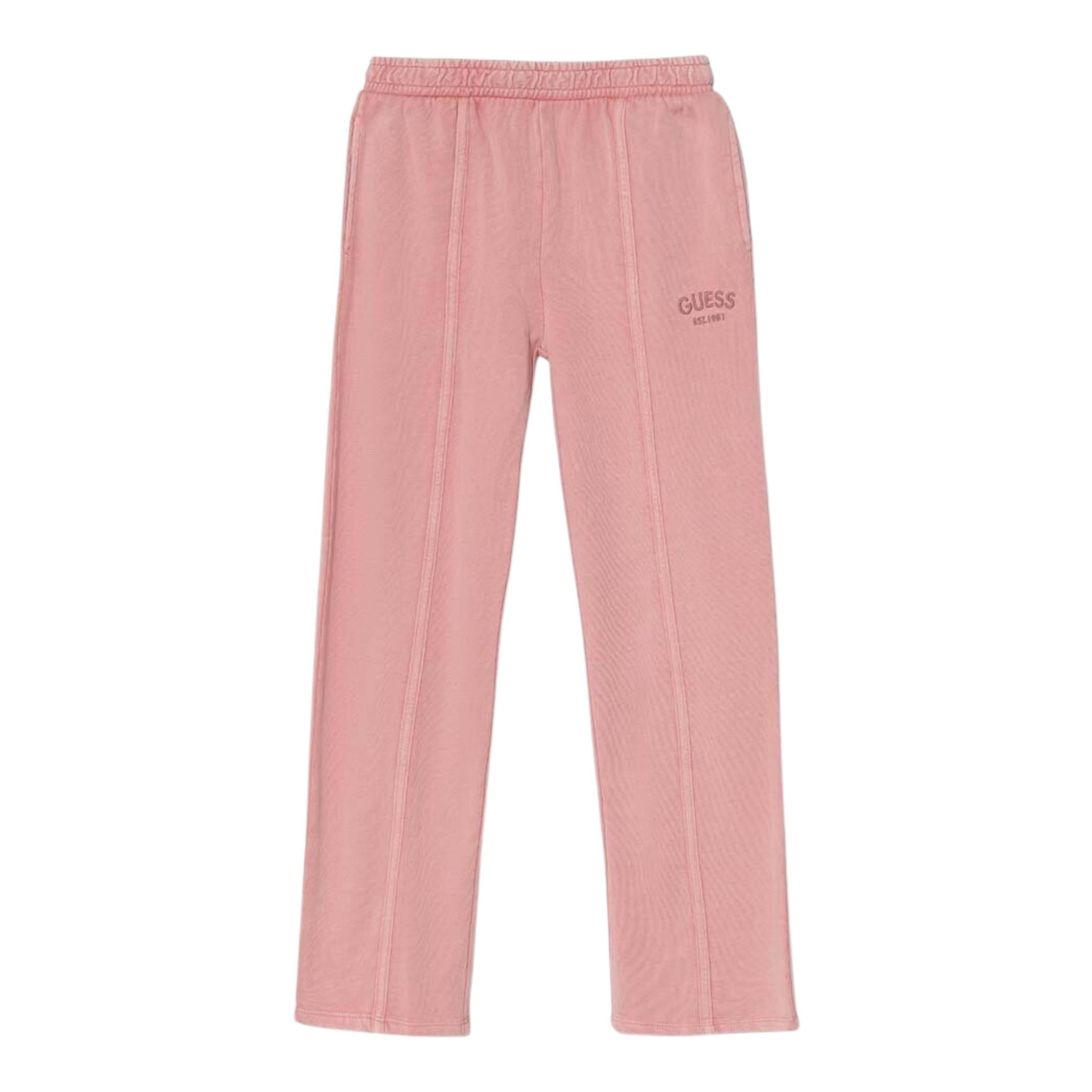 GUESS pantalone tuta tinta unita con logo Rosa per Bambina J4YQ18KAX74 ROSA GUESS 