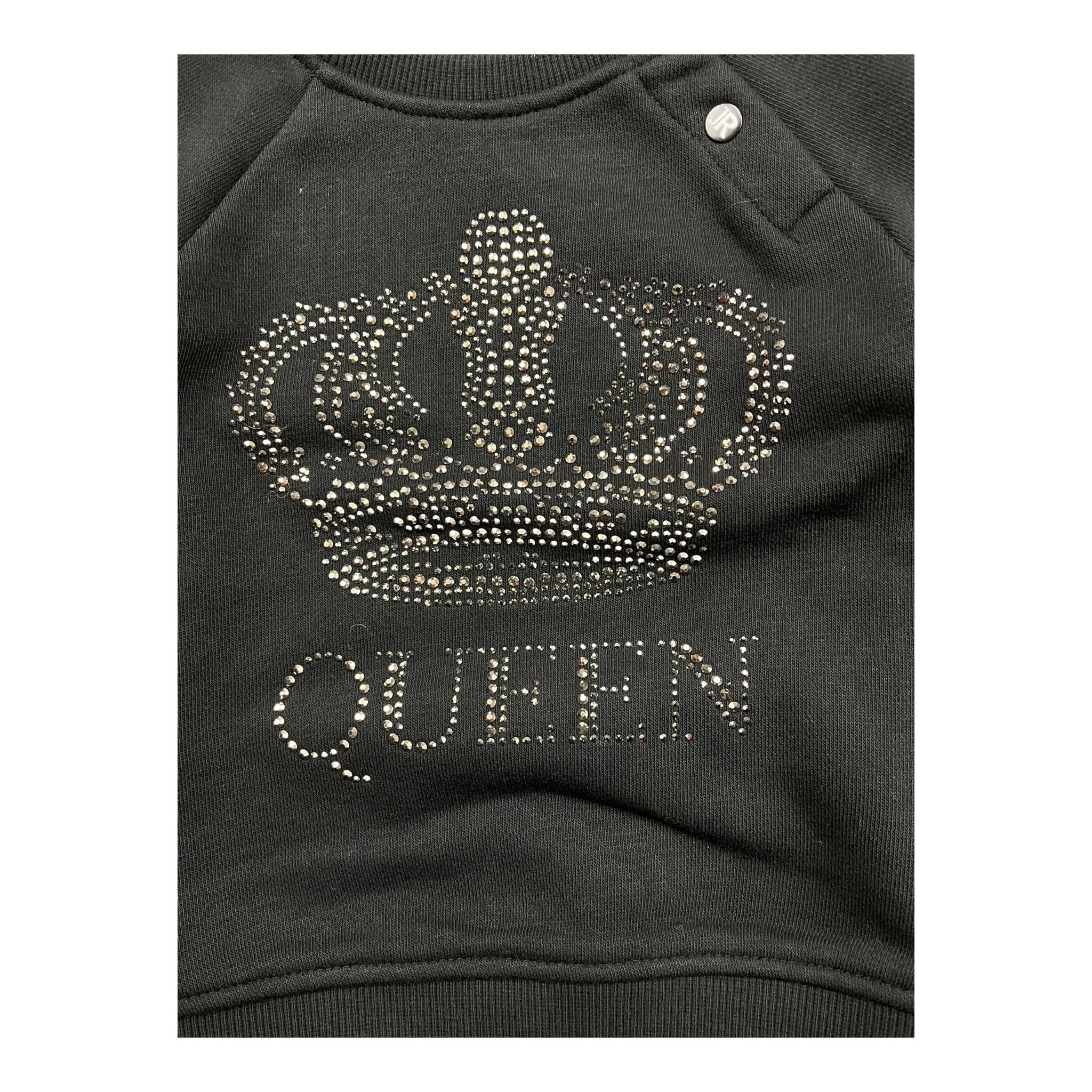 JOHN RICHMOND felpa girocollo tinta unita con brillantini Nero per Neonata RIA25113FE NERO JOHN RICHMOND 
