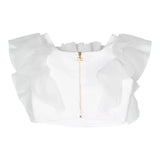 Elisabetta Franchi Top Sleeveless Solid Color With White Tulle For Girls