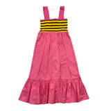 Mariuccia Solid Color Fuchsia Sleeveless Dress For Baby Girl