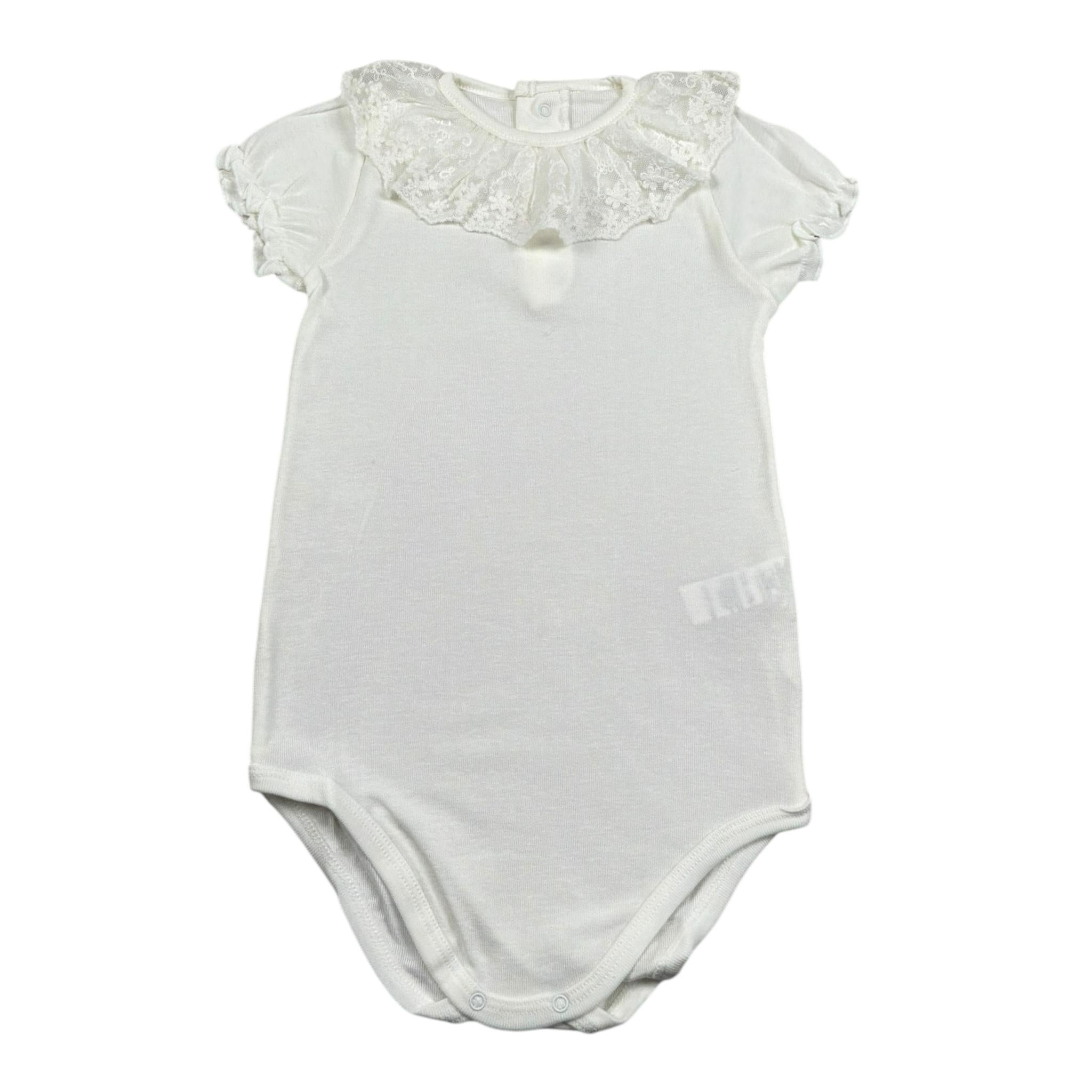 Calamaro Body Mezza Manica Tinta Unita con Colletto per Neonata 19109 PANNA CALAMARO 