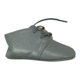 Bonpoint Plain Color Lace Up Ankle Boots Grey For Newborns