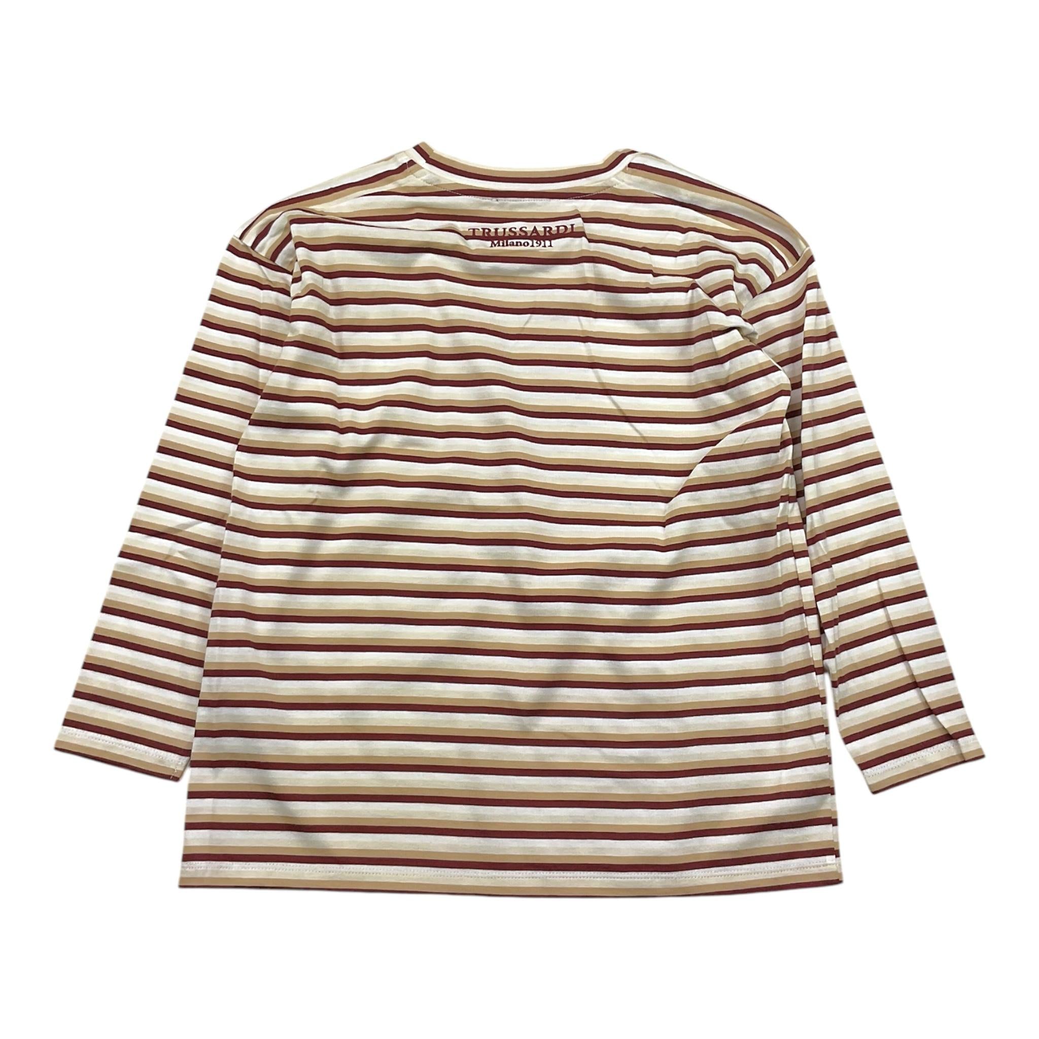 TRUSSARDI shirt tinta unita con fantasia a righe  Bianco per Bambino TGA25083TS BIANCO TRUSSARDI 