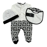 John Richmond Set Tutina-Cappello-Bavette Bicolore per Neonato RLP26001TU NERO JOHN RICHMOND 