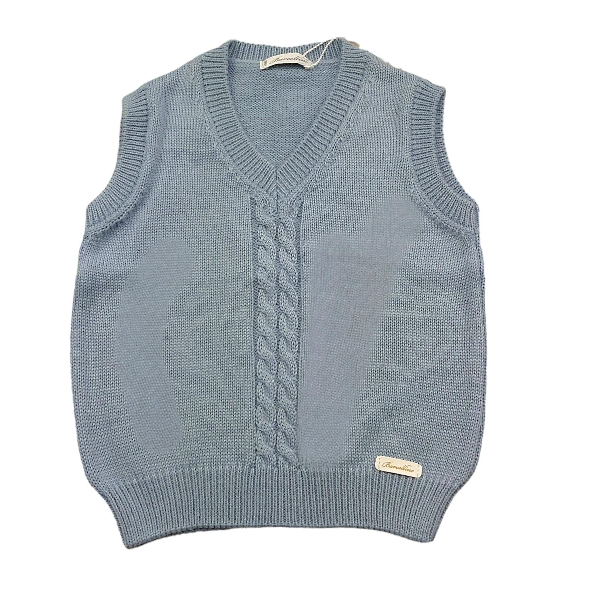 BARCELLINO gilet tinta unita con trecce Azzurro per Neonato 105608 AZZURRO BARCELLINO 