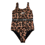 Plein Sport Swim Costume Intero Fantasia Maculata per Bambina PS25KGP04 MARRONE PLEIN SPORT SWIM 
