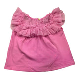 Angel'S Face Solid Color T-Shirt With Pink Tulle For Girls