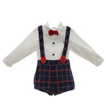 MARTA Y PAULA completo bicolore 3pz papillons-camicia-salopettes Blu per Neonato 1854N BLU MARTA Y PAULA 