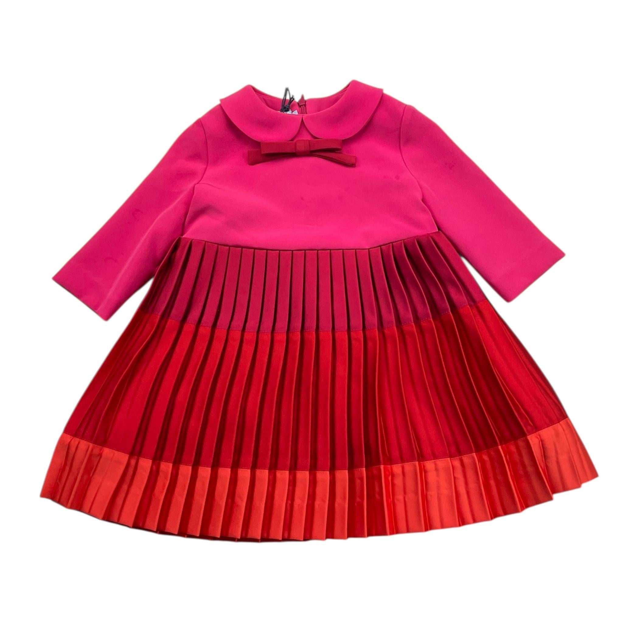 MIMISOL abito tinta unita con colletto Fuxia per Neonata MFAB578 FUXIA MIMISOL 