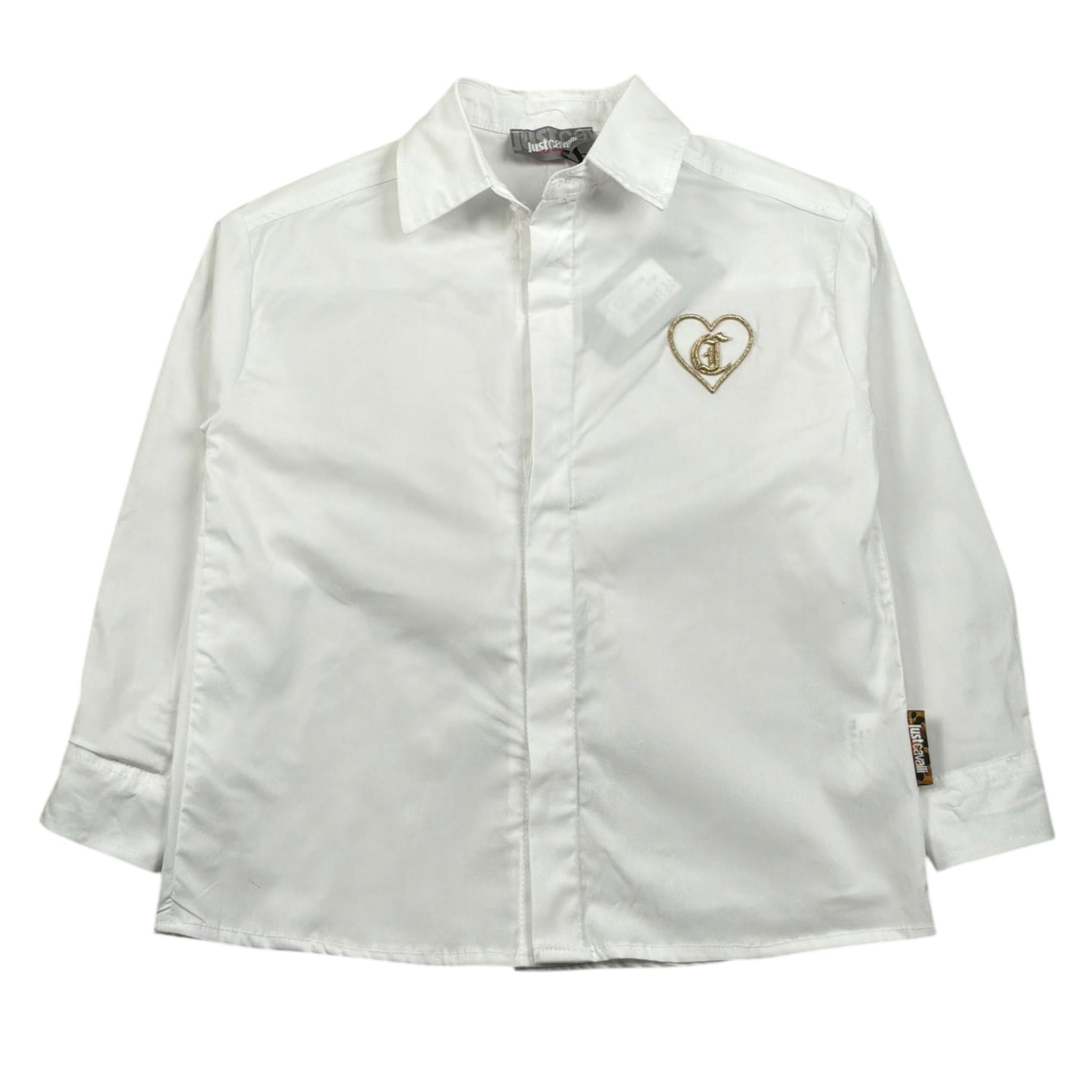 Just Cavalli Camicia Manica Lunga Tinta Unita con Ricamo per Bambina JGP26172CA BIANCO JUST CAVALLI 