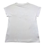 Cecyle Solid Color Crew Neck T-Shirt With Print White For Girls