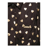 MOSCHINO camicia manica lunga tinta unita con stampe cuoricini Nero per Bambina HDC01WX NERO MOSCHINO 