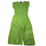 I Do Solid Green Tulle Sleeveless One Piece Jumpsuit For Girls