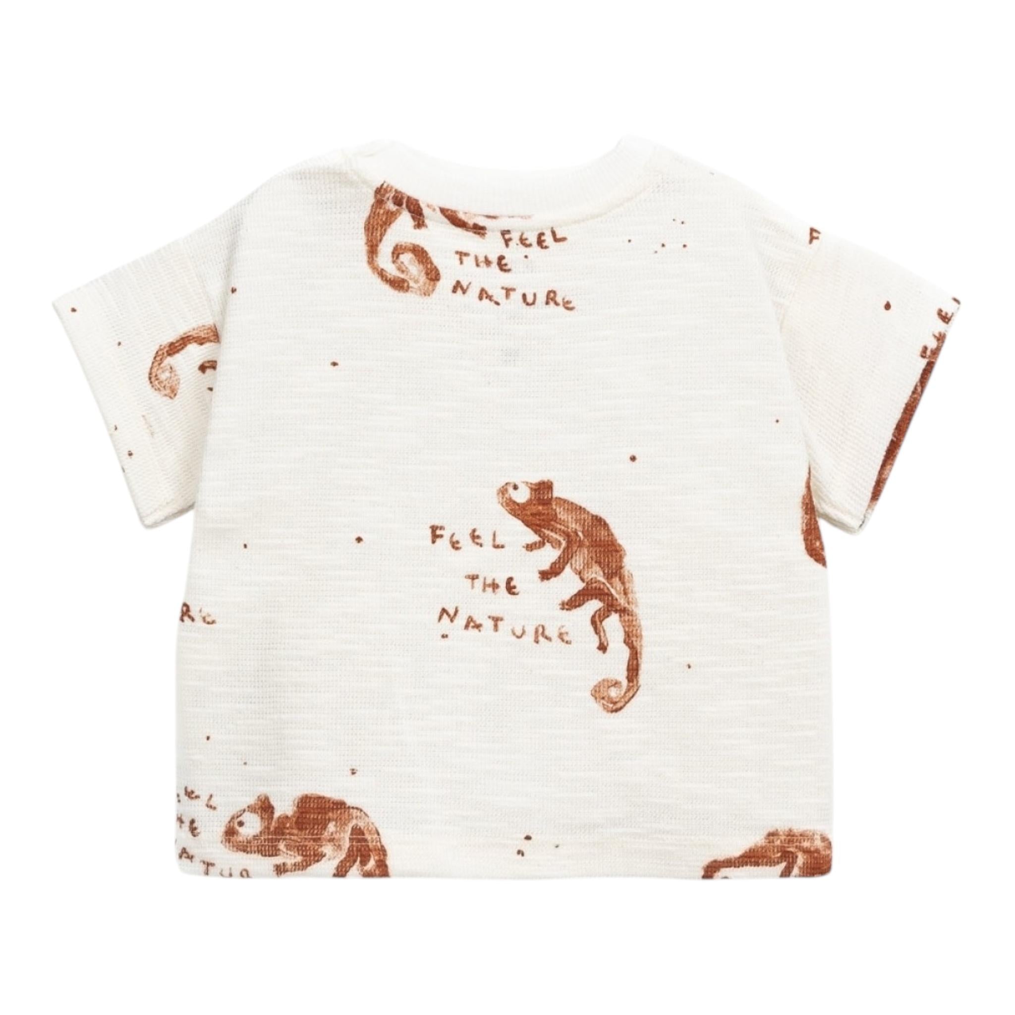 Play Up T-Shirt Tinta Unita con Camaleonti per Bambino PA033AQ11057 PANNA PLAY UP 