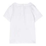 Balmain Solid Color Crew Neck T-Shirt With White Logo Print For Baby Girls