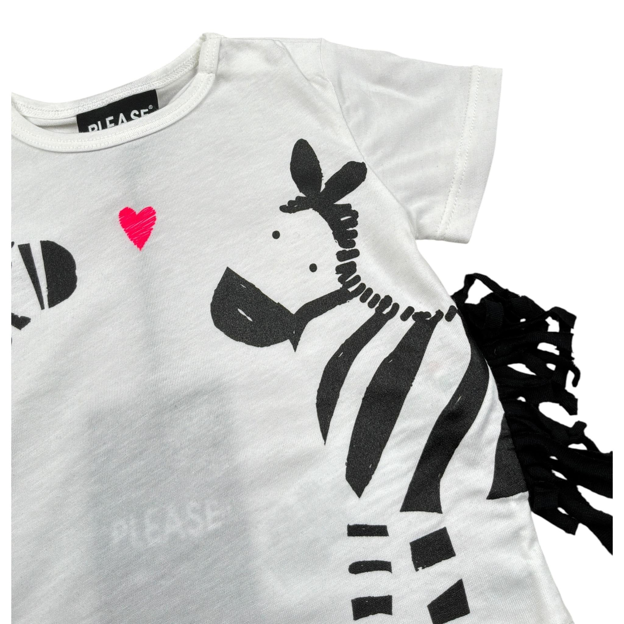 Please T-Shirt Girocollo tinta unita con Stampa Bianco per Neonata MBF4030G20 BIANCO PLEASE 