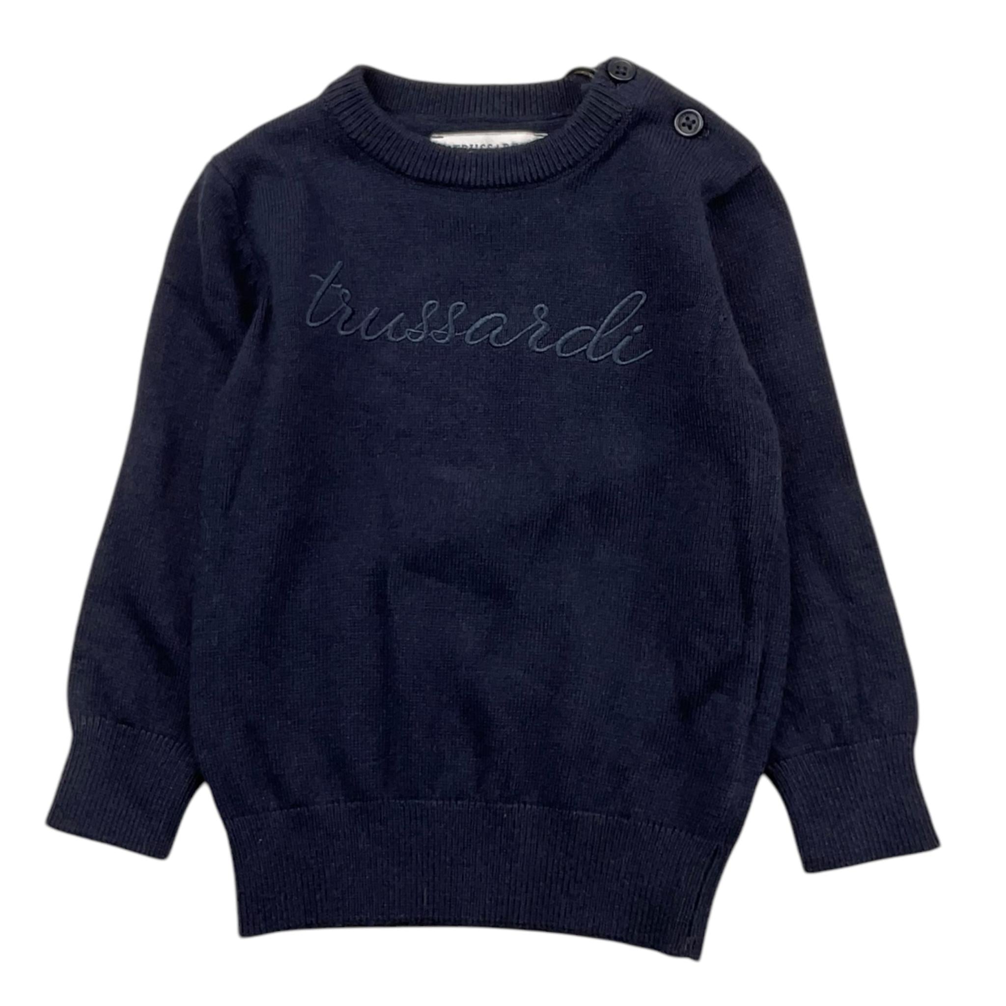 TRUSSARDI maglia girocollo tinta unita Blu per Neonato TIA25011MA BLU TRUSSARDI 