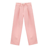 Vicolo Solid Color Pants with Adjustable Waistband Pink for Girls